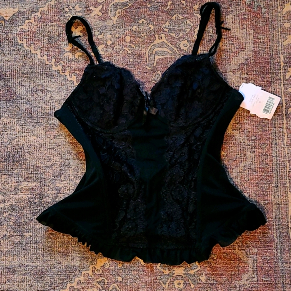 Lace and mesh corset
